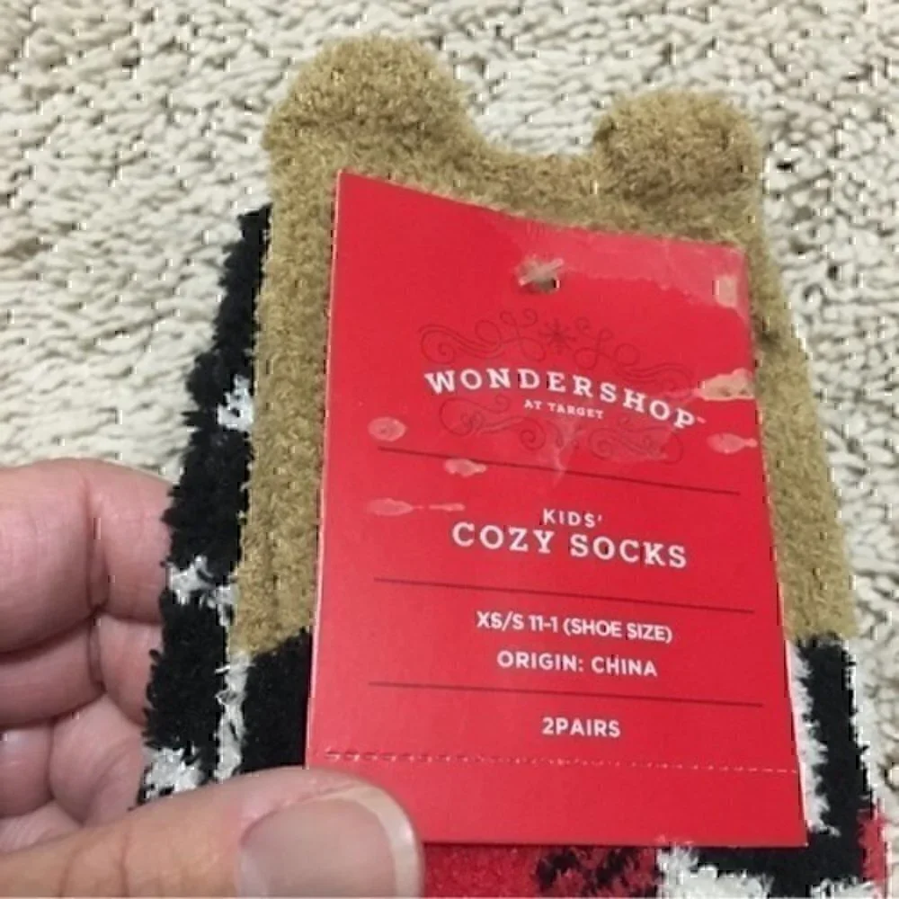 Wondershop kids cozy socks 2 pairs size xs/small shoe size 11-1